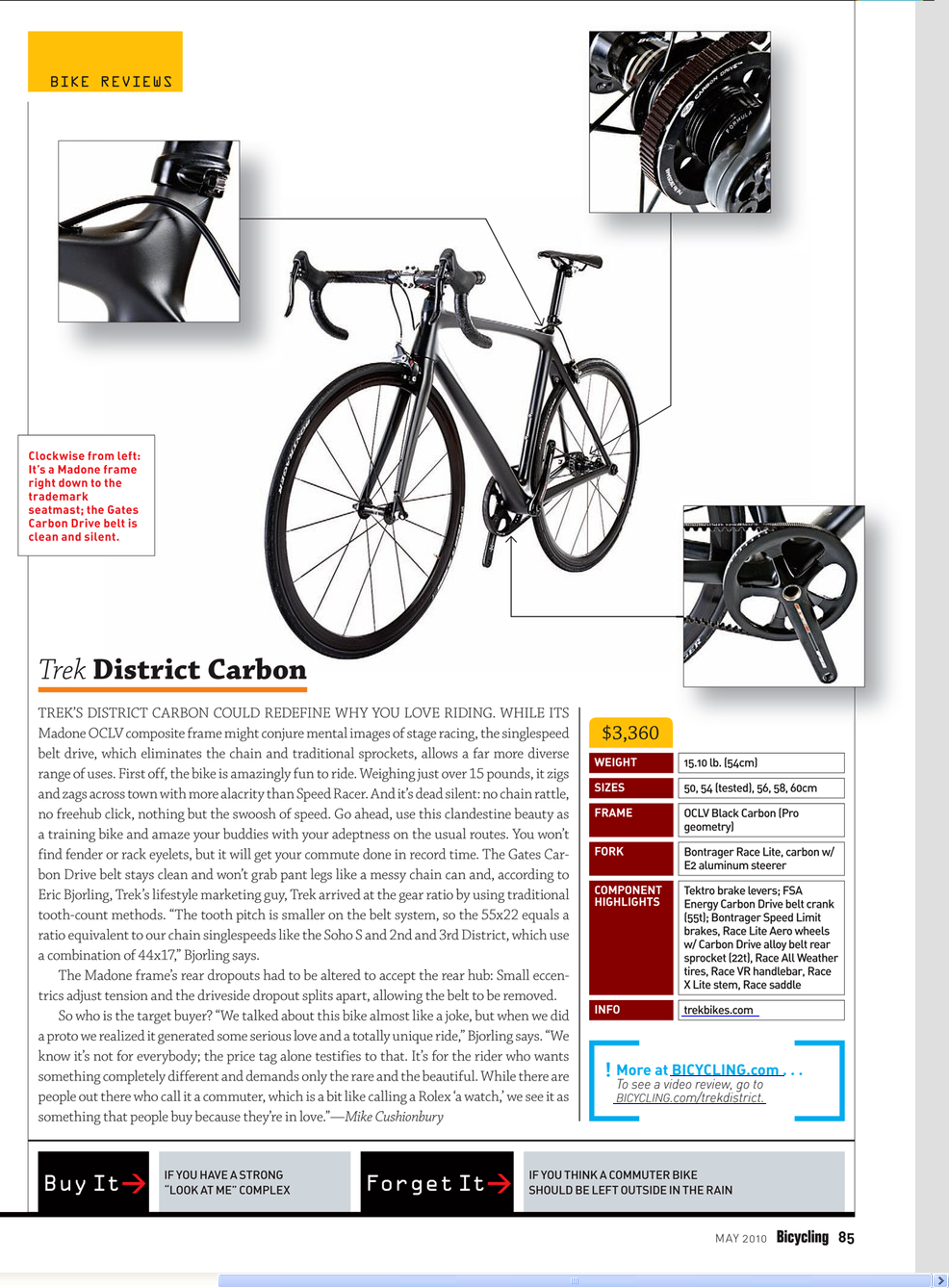 Bicycling Mag Gates Carbon Drive