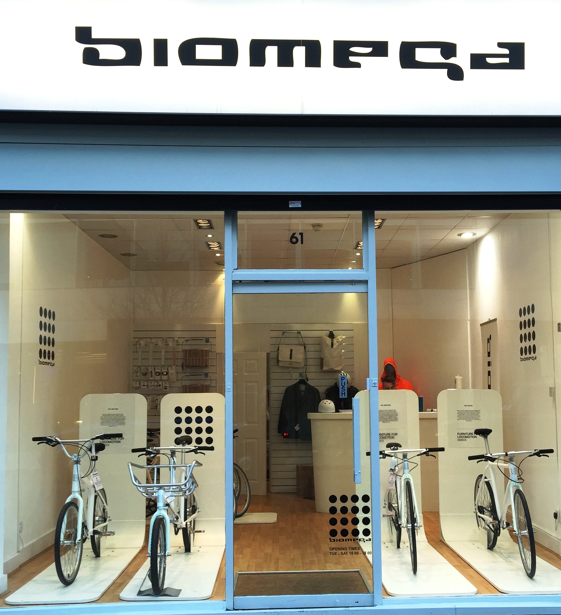 Biomega London concept store, 61 Great Portland Street W1W 7LL