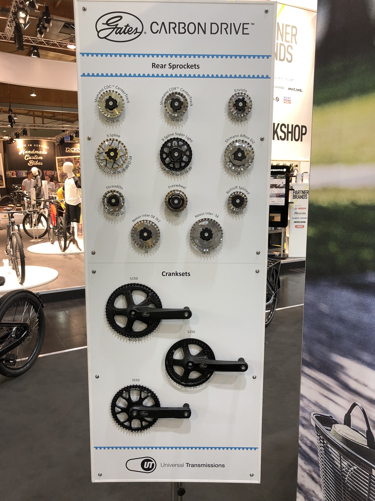 Eurobike booth-rear sprocks and cranksets